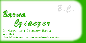 barna czipczer business card